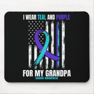 I Wear Teal And Purple Suicide Awareness Shirt Gra Mouse Pad