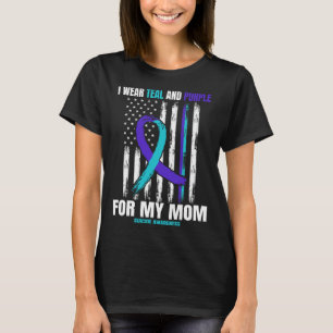 I Wear Teal And Purple Suicide Awareness Shirt Mum