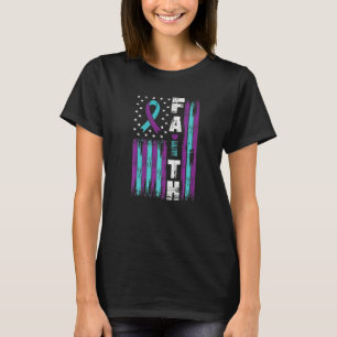 I Wear Teal And Purple Suicide Prevention American T-Shirt