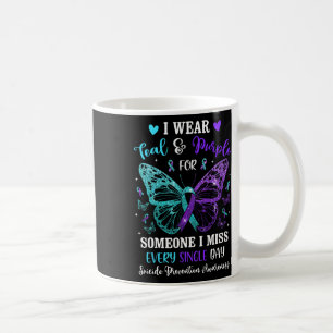 I Wear Teal And Purple Suicide Prevention Awarenes Coffee Mug