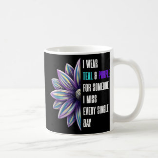 I Wear Teal And Purple Suicide Prevention Awarenes Coffee Mug