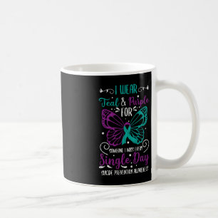 I Wear Teal And Purple Suicide Prevention Awarenes Coffee Mug