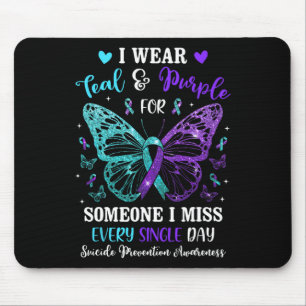 I Wear Teal And Purple Suicide Prevention Awarenes Mouse Pad