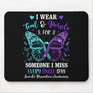 I Wear Teal And Purple Suicide Prevention Awarenes Mouse Pad