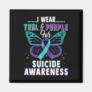 I Wear Teal And Purple Support Suicide Awareness Magnet