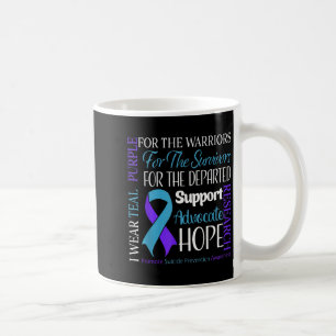 I Wear Teal And Purple Teal Purple Ribbon Suicide Coffee Mug