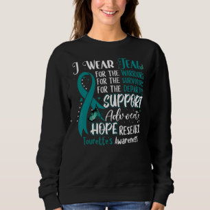 I Wear Teal Butterfly Support Tourette's Awareness Sweatshirt