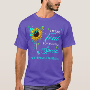I Wear Teal For Aniety Disorder Awareness Sunflowe T-Shirt