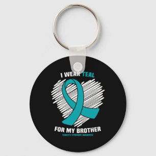 I Wear Teal For My Brother Tourette Syndrome Aware Key Ring