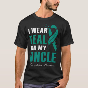 I Wear Teal For My Uncle Agoraphobia Awareness Fea T-Shirt