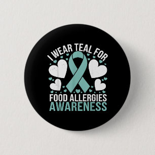 I Wear Teal For Ptsd Awareness Heart Butterfly 6 Cm Round Badge