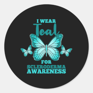 I Wear Teal For Scleroderma Awareness T Shirt Classic Round Sticker