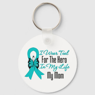 I Wear Teal For The Hero in My Life...My Mum Key Ring