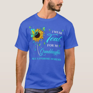 I Wear Teal My Granddaughter Fragile X Syndrome Aw T-Shirt