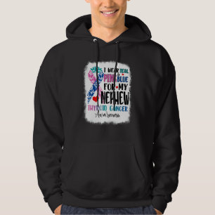 I Wear Teal Pink Blue Nephew Thyroid Awareness Mon Hoodie