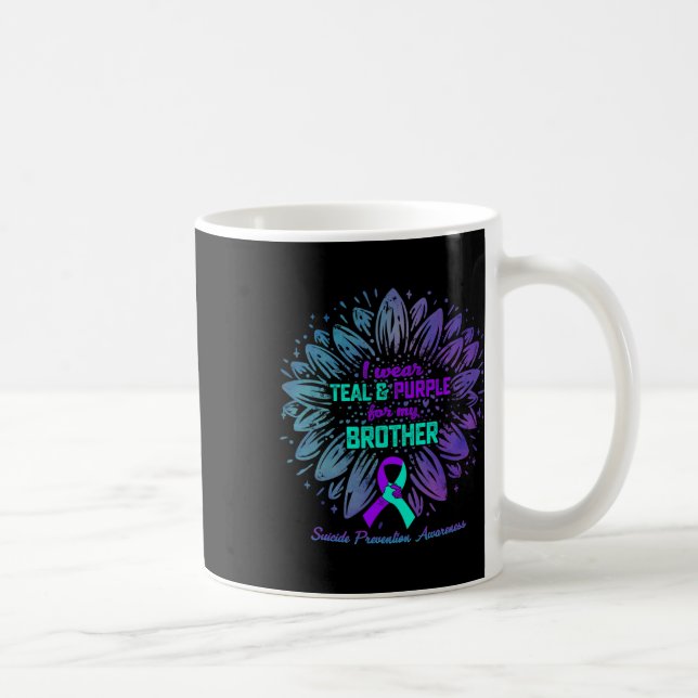 I Wear Teal Purple For Brother Suicide Prevention  Coffee Mug (Right)