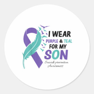 I Wear Teal Purple For My Son Suicide Prevention A Classic Round Sticker