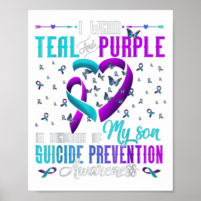 I Wear Teal Purple For My Son Suicide Prevention A Poster (Front)