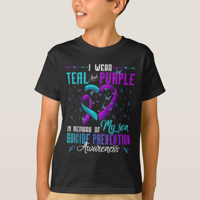 I Wear Teal Purple For My Son Suicide Prevention A T-Shirt (Front)