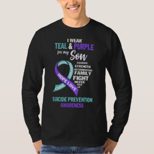 I Wear Teal & Purple For My Son Suicide Prevention T-Shirt