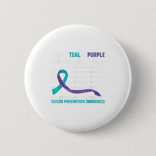 I Wear Teal Purple For Someone I Miss Suicide Awar 6 Cm Round Badge