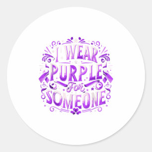 I Wear Teal Purple For Someone I Miss Suicide Awar Classic Round Sticker