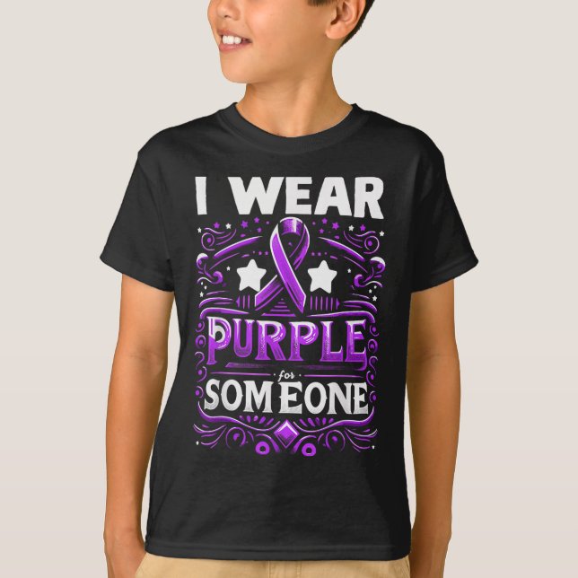 I Wear Teal Purple For Someone I Miss Suicide Awar T-Shirt (Front)