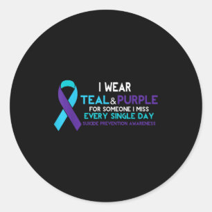 I Wear Teal Purple For Someone Suicide Prevention Classic Round Sticker