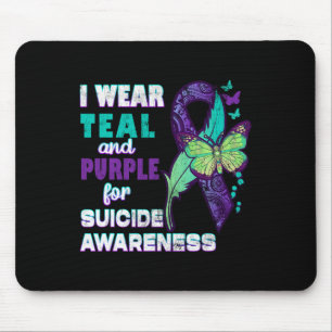 I Wear Teal Purple for Suicide Awareness You Matte Mouse Pad