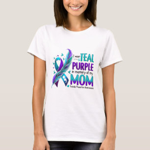 I Wear Teal Purple In Memory Of My Mum Suicide Awa T-Shirt