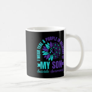 I Wear Teal Purple In Memory Of My Son Suicide Awa Coffee Mug