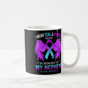 I Wear Teal Purple In Memory Of Nephew Suicide Awa Coffee Mug