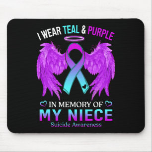 I Wear Teal Purple In Memory Of Niece Suicide Awar Mouse Pad
