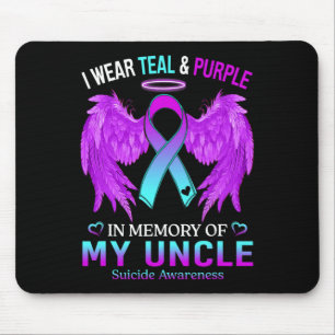 I Wear Teal Purple In Memory Of Uncle Suicide Awar Mouse Pad