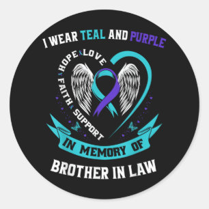 I Wear Teal Purple Suicide Awareness Shirt Brother Classic Round Sticker