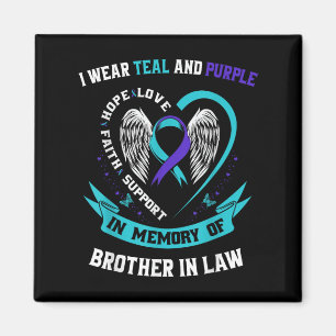 I Wear Teal Purple Suicide Awareness Shirt Brother Magnet