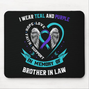 I Wear Teal Purple Suicide Awareness Shirt Brother Mouse Pad