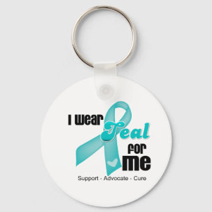 I Wear Teal Ribbon For Me Key Ring