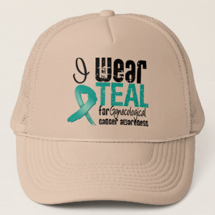 I Wear Teal Ribbon Gynaecological Cancer Awareness Trucker Hat