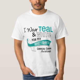 I Wear Teal White 42 Best Friend Cervical Cancer T-Shirt