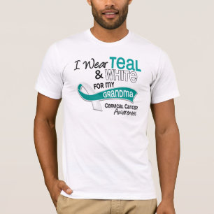 I Wear Teal White 42 Grandma Cervical Cancer T-Shirt