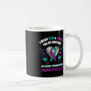I Wear TealandPurple For My Brother Suicide Preven Coffee Mug