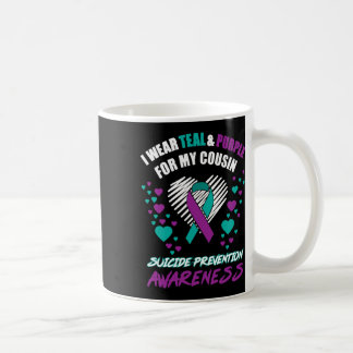 I Wear Tealandpurple For My Cousin Suicide Prevent Coffee Mug