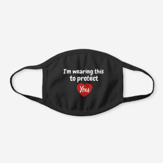 "I Wear This For You" Heart Black Face Mask