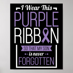 I Wear This Purple Ribbon Overdose Awareness Day G Poster