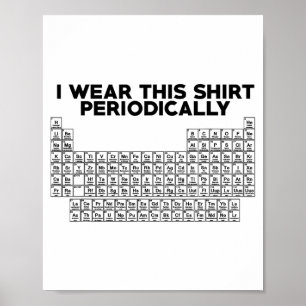 I Wear This Shirt Periodically Funny Science  Poster