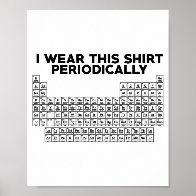 I Wear This Shirt Periodically Funny Science  Poster (Front)