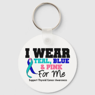 I Wear Thyroid Cancer Ribbon For Me Key Ring