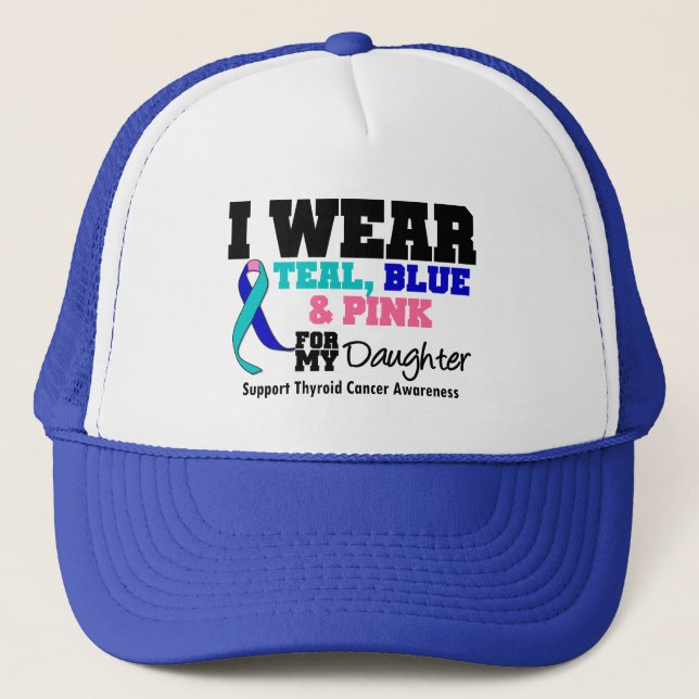 I Wear Thyroid Cancer Ribbon For My Daughter Trucker Hat (Front)