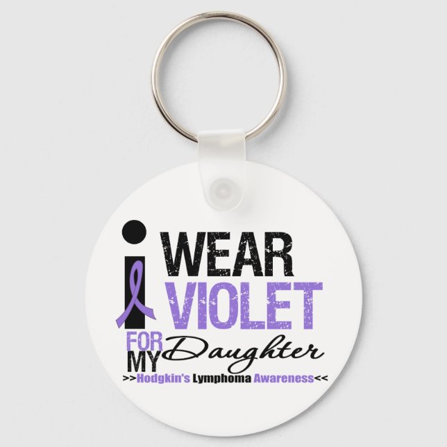 I Wear Violet For My Daughter Key Ring (Front)